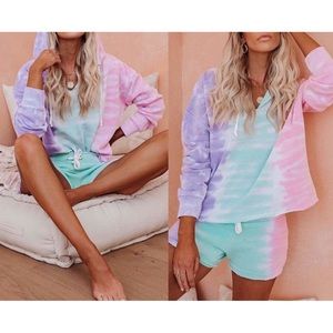 OCEAN DRIVE TIE DYE PURPLE GREEN PINK SET (bundle)